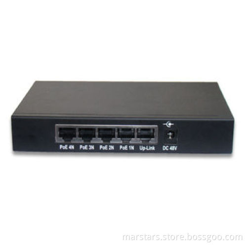 5-port 10/100Mbps Ethernet Switch with 4 Ports PoE Function